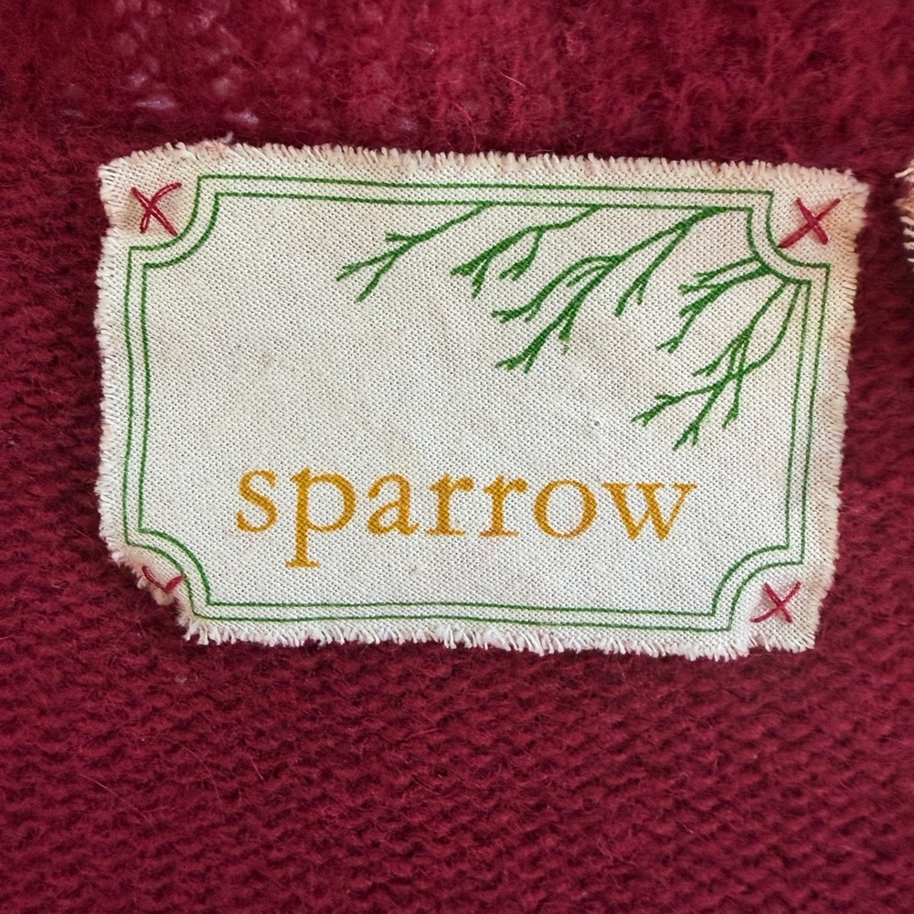 Sparrow Anthropologie Cardigan Sweater burgundy size S long duster - Picture 2 of 10